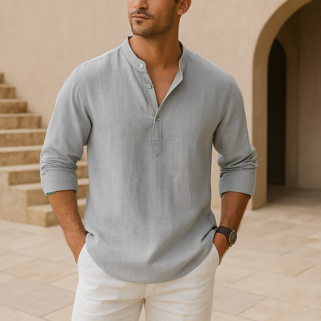 La Baule | Chemise Henley en coton effet lin