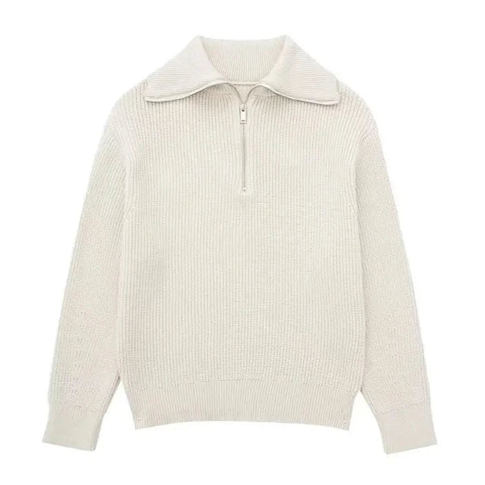 La Baule | Pull zippé rayé