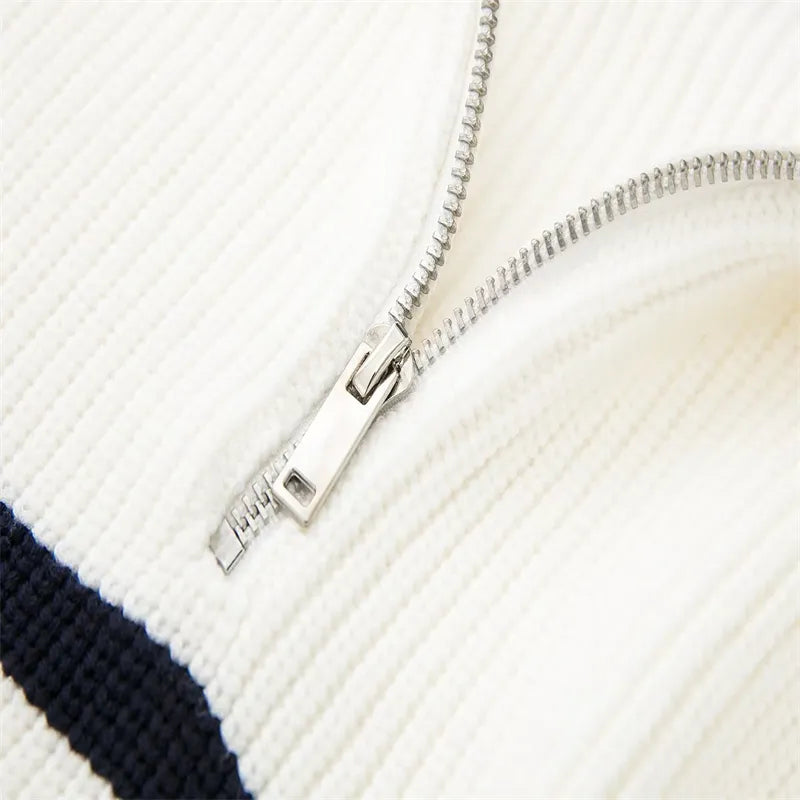 La Baule | Pull zippé rayé