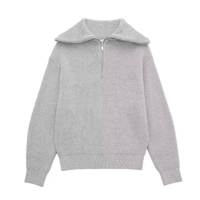 La Baule | Pull zippé rayé