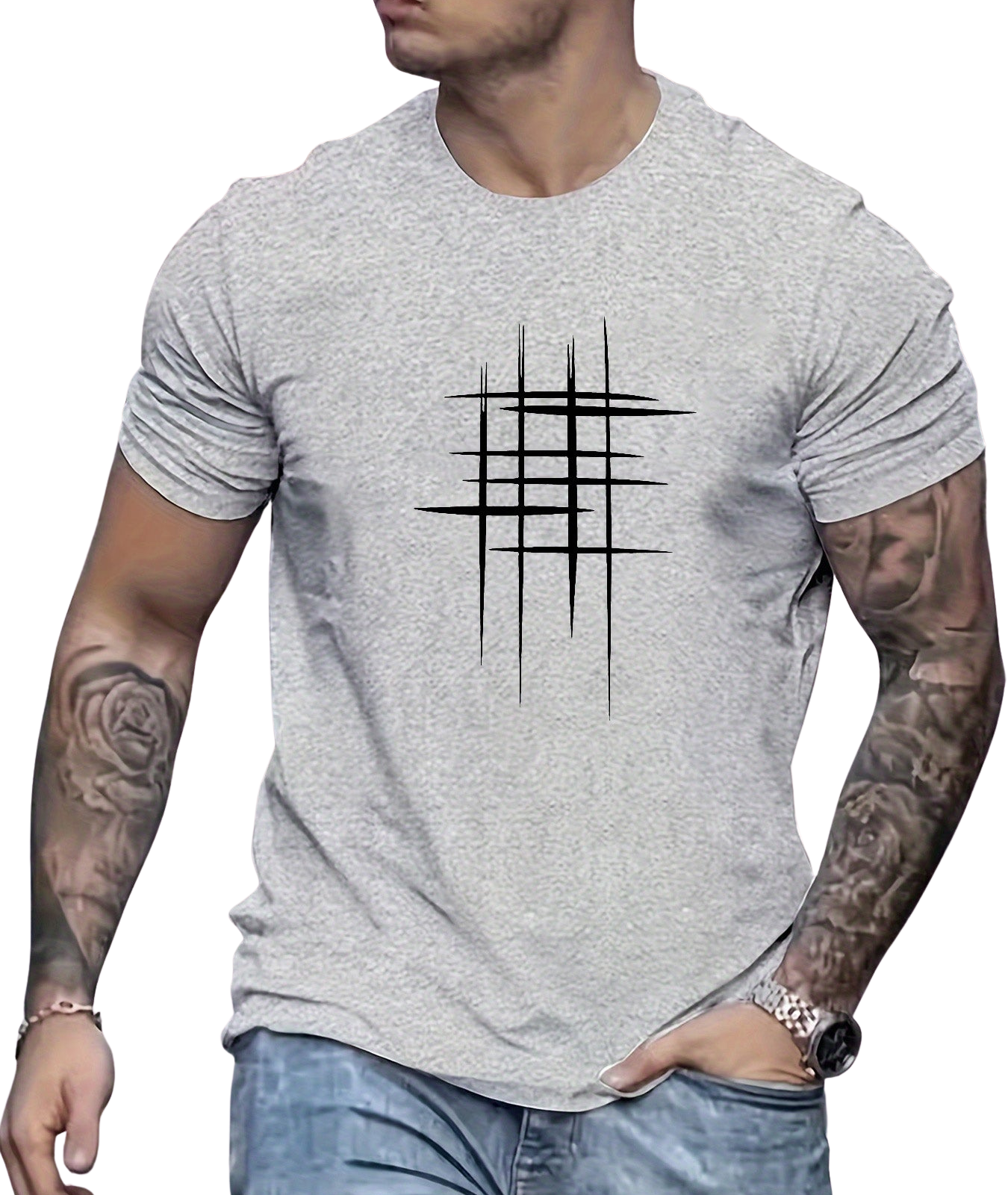 La Baule | T-shirt élégant à col rond avec imprimé graphique