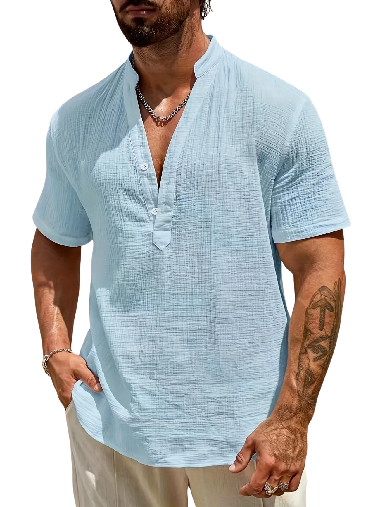 La Baule | Chemise d’été élégante à col montant