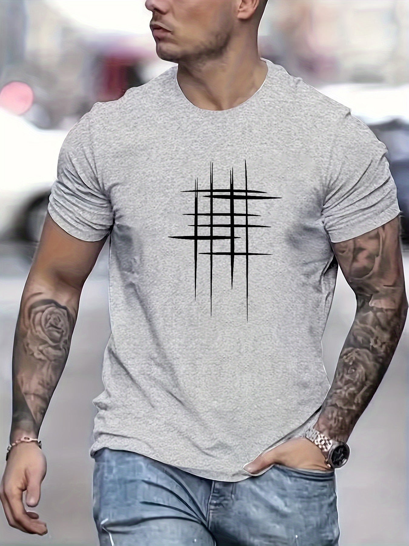 La Baule | T-shirt élégant à col rond avec imprimé graphique