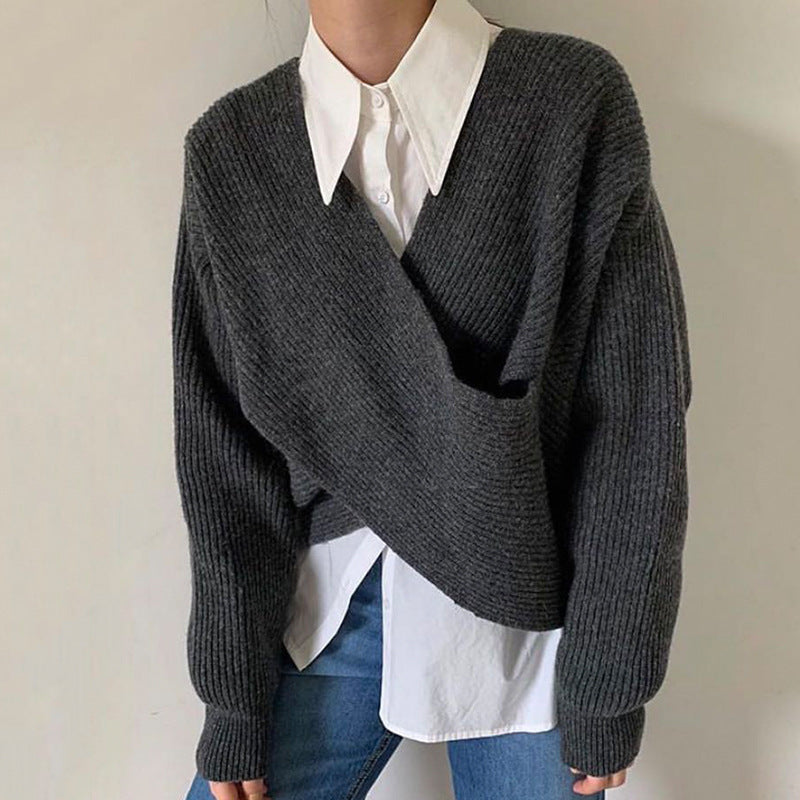 La Baule | Pull en tricot croisé chic