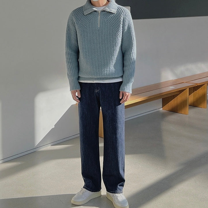 La Baule | Pull Azure à quart de zip