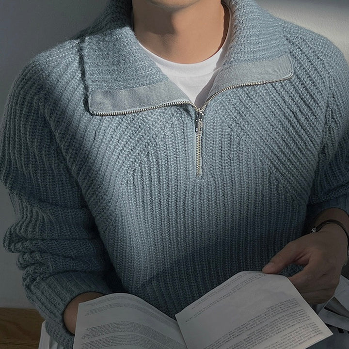 La Baule | Pull Azure à quart de zip