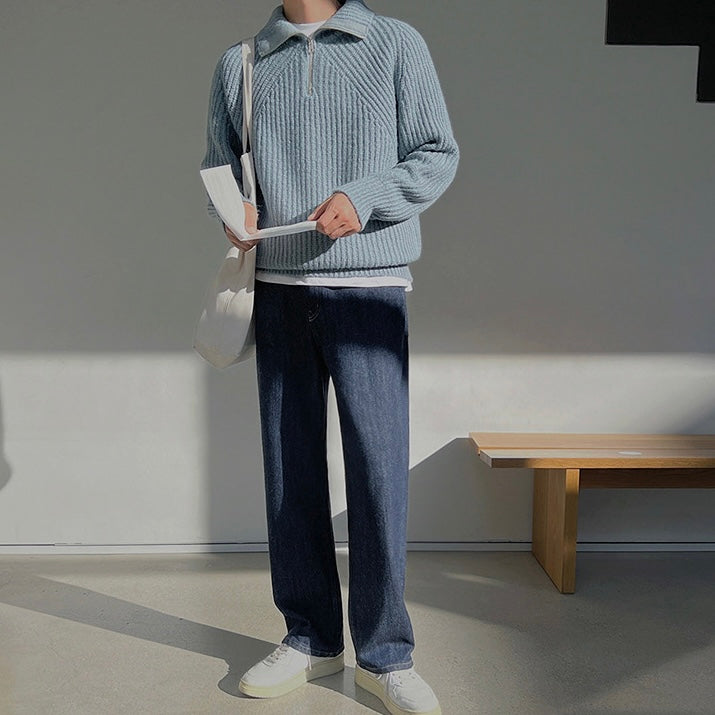 La Baule | Pull Azure à quart de zip